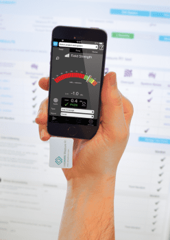 Loopworks measure app with hand and iphone